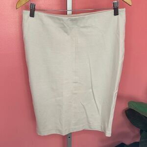 Philosophy Republic Clothing Pull-On Stretch Knit Pencil Ponte Skirt Beige/Cream